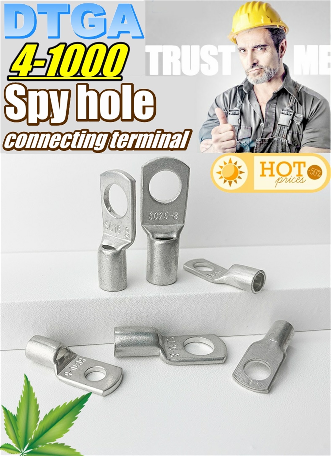 peephole copper connecting terminal cable lugs