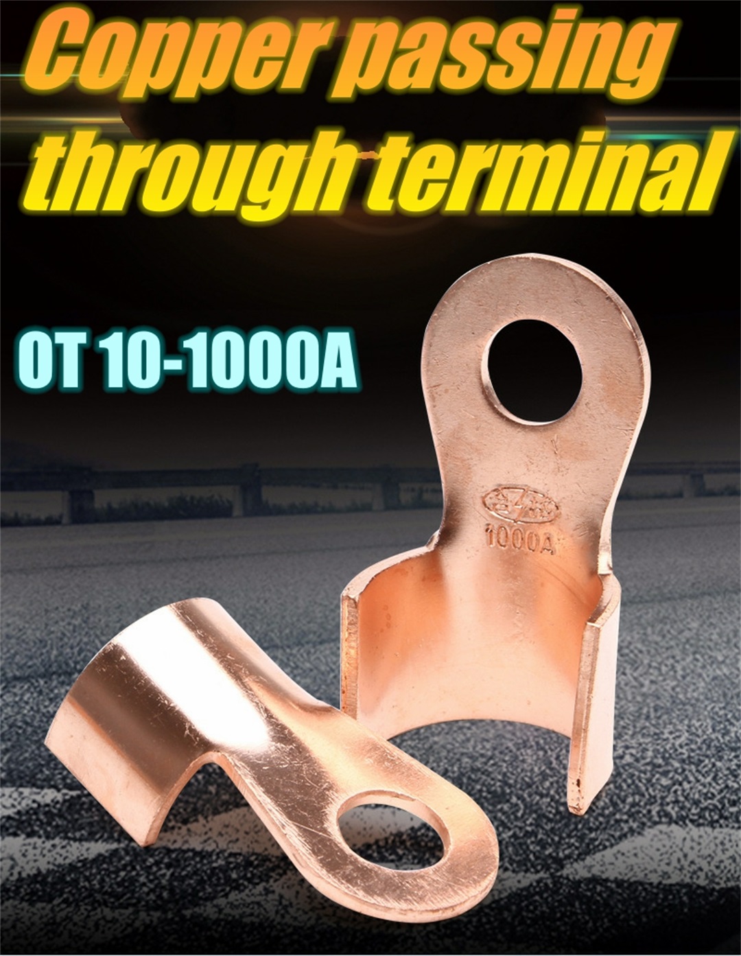 copper passing through terminal cable lugs