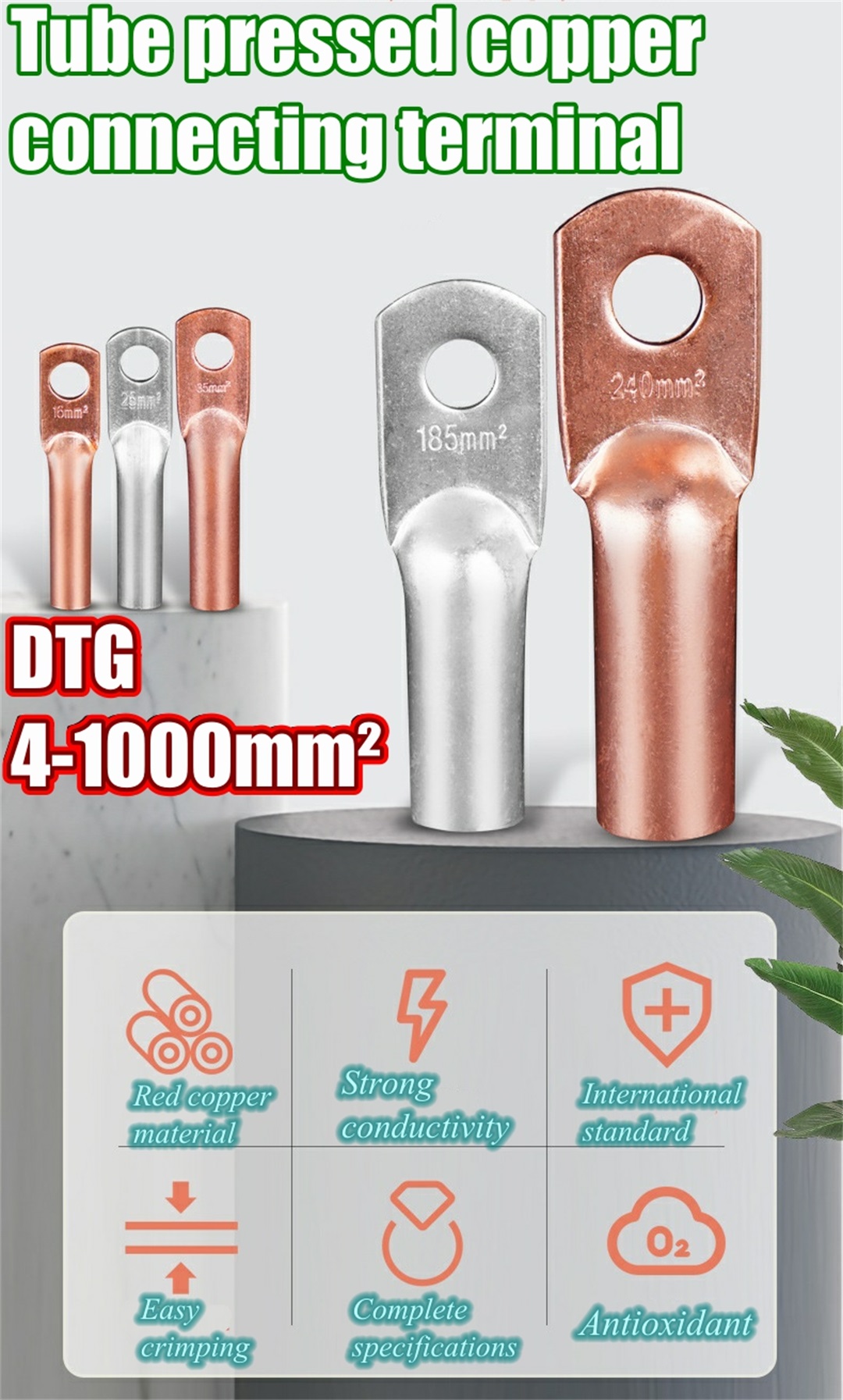 copper connecting terminal cable lugs