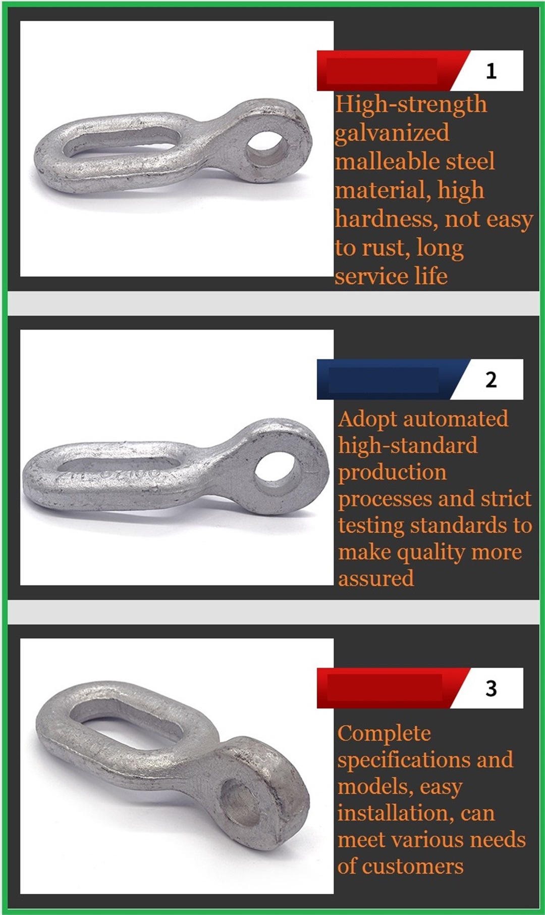 Right angle hanging ring Eye chain links Power link fitting