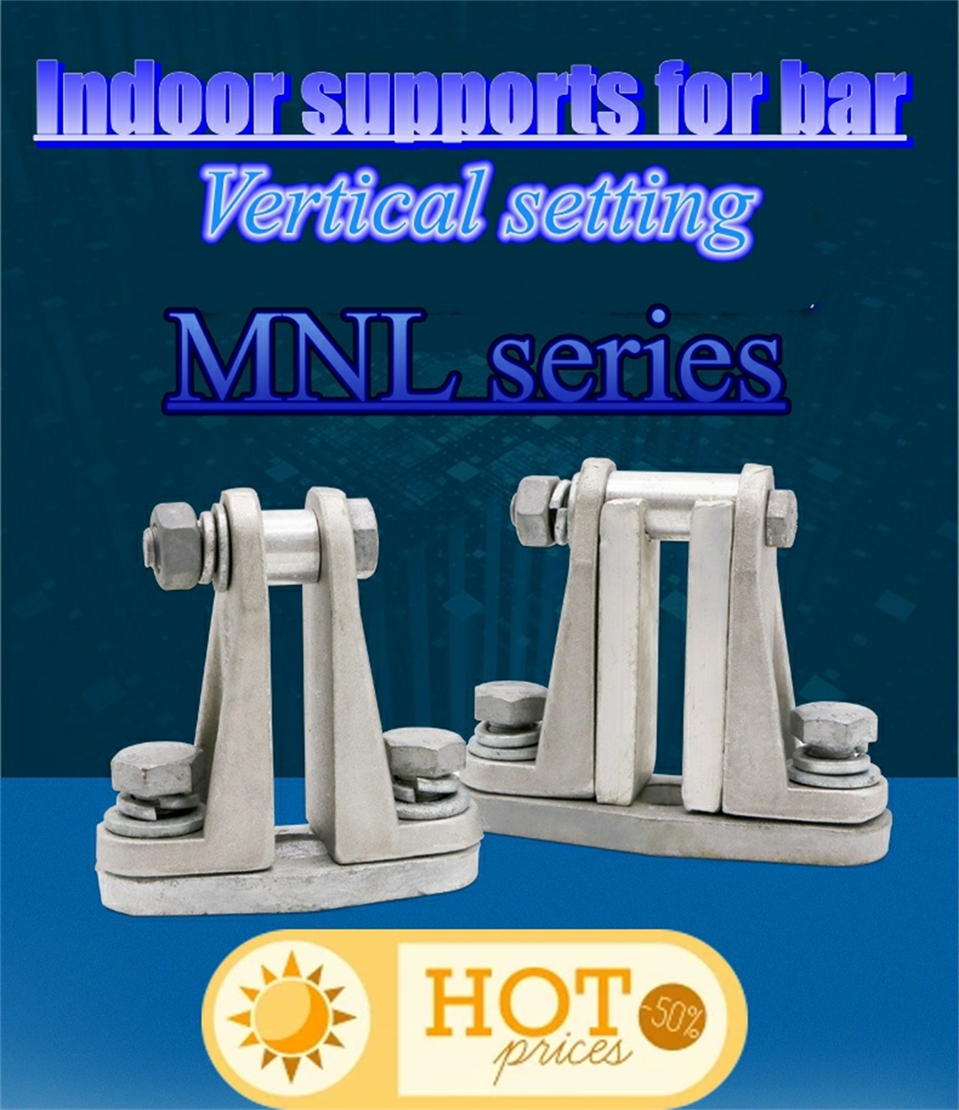 Substation fitting indoor supports for bar